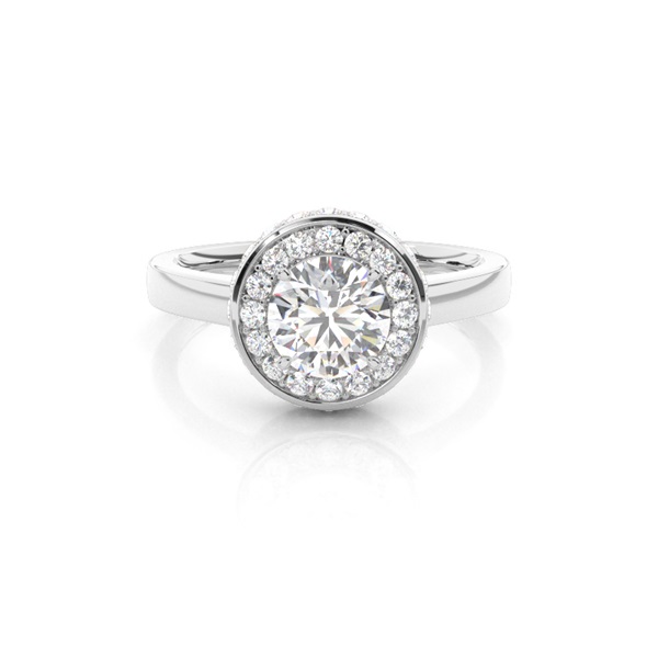 White Gold Halo Diamond Engagement Ring