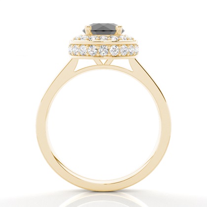 Yellow Gold Black Diamond Engagement Rings