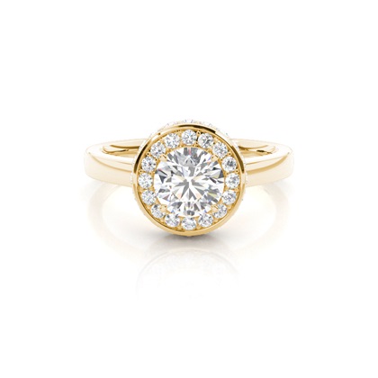 Yellow Gold Halo Engagement Rings