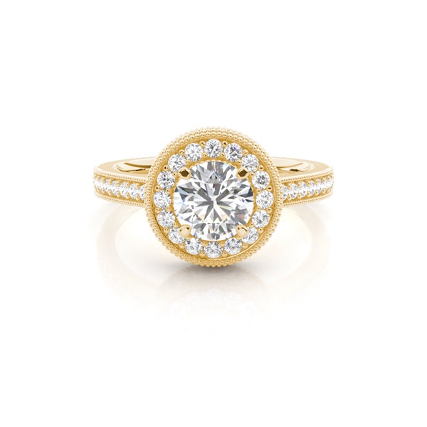 Rose Gold Halo Diamond Engagement Ring