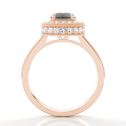 Rotgold Schwarze Diamanten Verlobungsringe