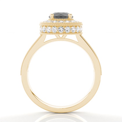 Yellow Gold Black Diamond Engagement Rings