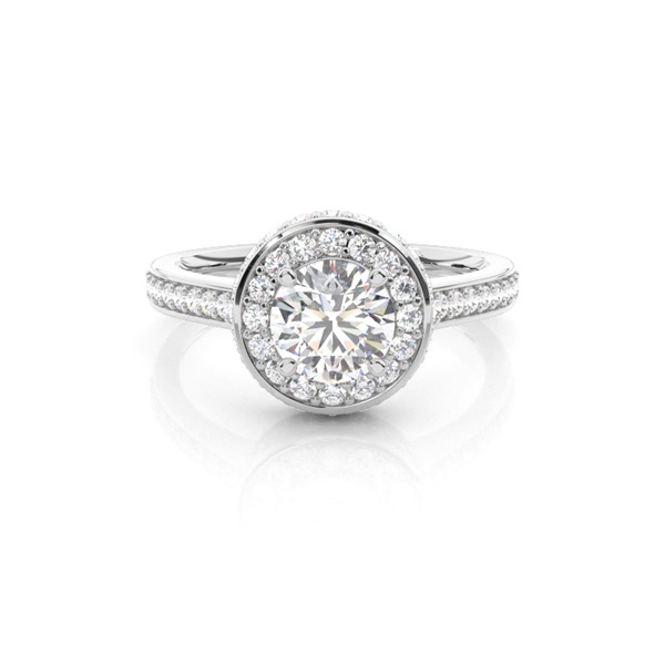 White Gold Halo Diamond Engagement Ring