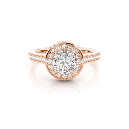 Rotgold Halo Verlobungsringe
