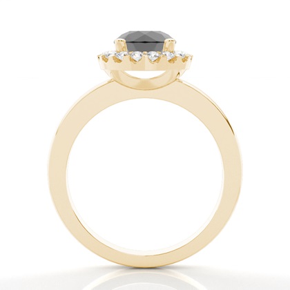 Gelbgold Schwarze Diamanten Verlobungsringe