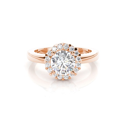 Rose Gold Halo Diamond Engagement Rings