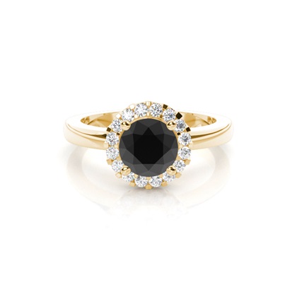 Gelbgold Schwarze Diamanten Verlobungsringe