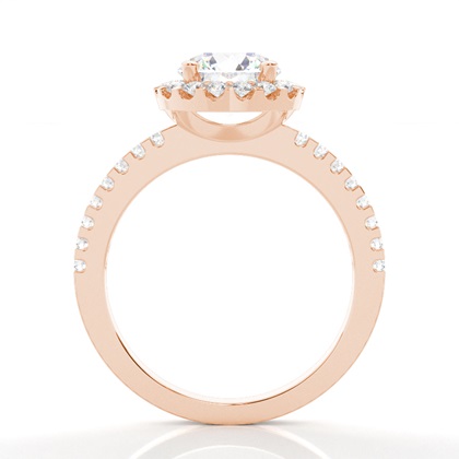 Rotgold Halo Verlobungsringe