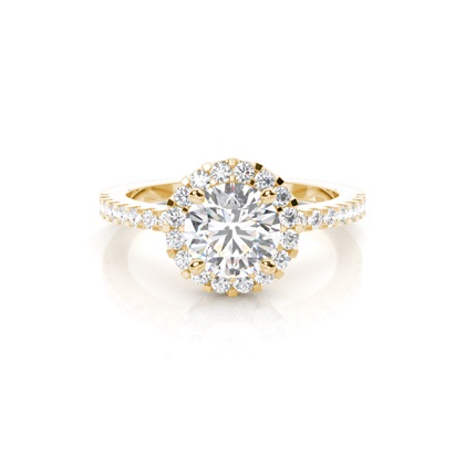 Yellow Gold Halo Diamond Engagement Rings