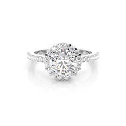 Multi Diamant Verlobungsring in einer Krappenfassung mit Schulter Diamanten