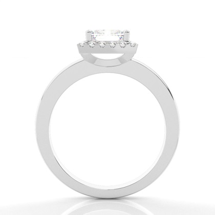 Princess Cut Halo Diamond Engagement Rings