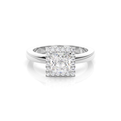 Princess Halo Diamond Engagement Rings