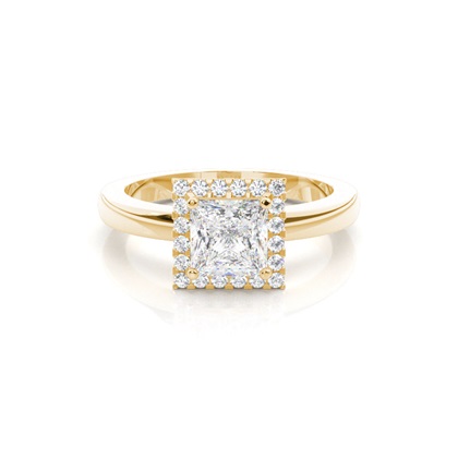 4.00 Carat Yellow Gold Halo Engagement Rings