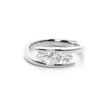 White Gold Trilogy Diamond Engagement Ring