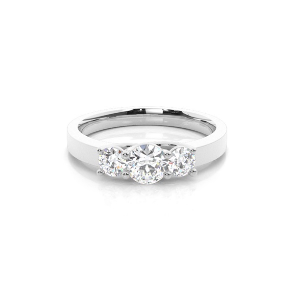 Yellow Gold Trilogy Diamond Engagement Ring