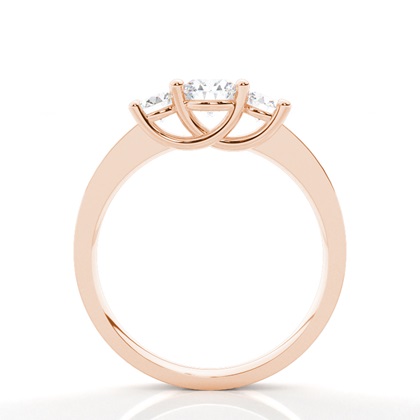 2.00 Carat Rotgold Trilogie Verlobungsringe