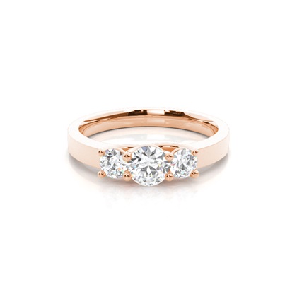 Yellow Gold Trilogy Diamond Engagement Ring