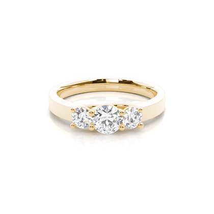 Yellow Gold Trilogy Diamond Engagement Rings