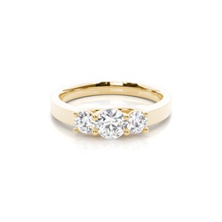 Yellow Gold Trilogy Diamond Engagement Ring