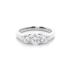 Yellow Gold Trilogy Diamond Engagement Ring