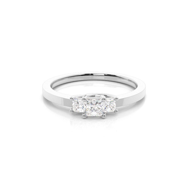 White Gold Princess Trilogy Diamond Engagement Ring
