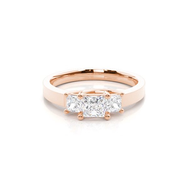 White Gold Princess Trilogy Diamond Engagement Ring