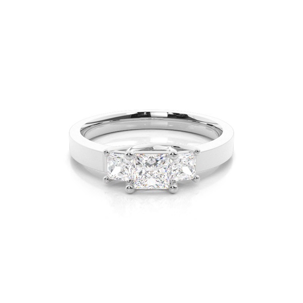 White Gold Princess Trilogy Diamond Engagement Ring