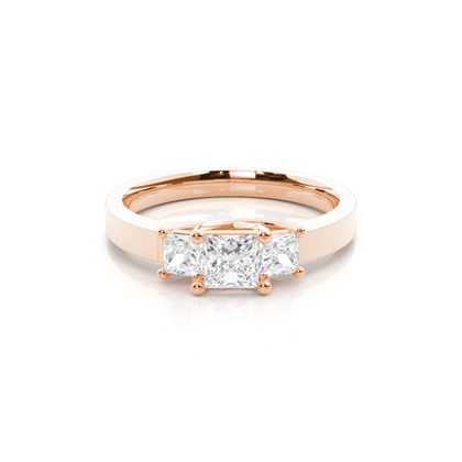 Rose Gold 3 Stone Diamond Rings