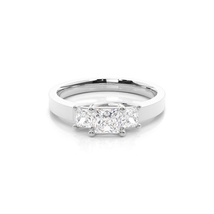 White Gold Princess Trilogy Diamond Engagement Ring