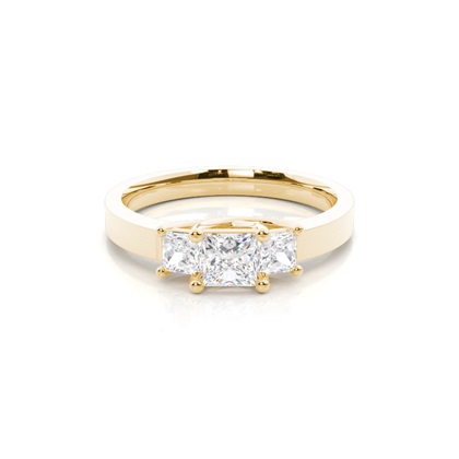 Yellow Gold Three Stone Diamond Rings