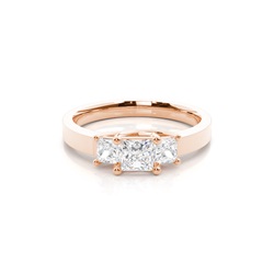 White Gold Princess Trilogy Diamond Engagement Ring