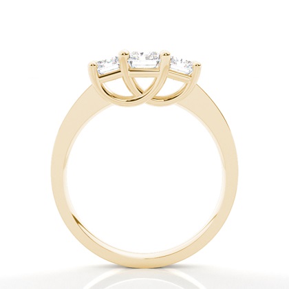 4-Krappen-Verlobungsring mit drei Steinen und Diamanten