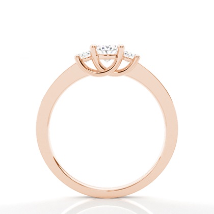 4-Krappen-Verlobungsring mit drei Steinen und Diamanten