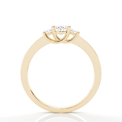 4-Krappen-Verlobungsring mit drei Steinen und Diamanten