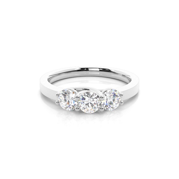 White Gold Trilogy Diamond Engagement Ring