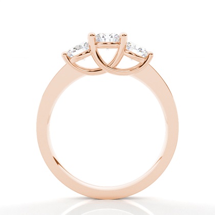 2.00 Carat Rotgold Trilogie Verlobungsringe