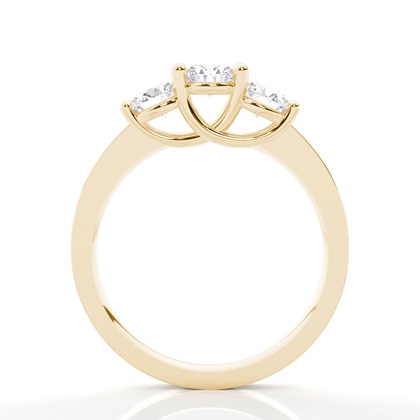 2.00 Carat Gelbgold Trilogie Verlobungsringe