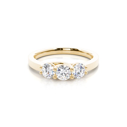 Yellow Gold Trilogy Diamond Engagement Rings