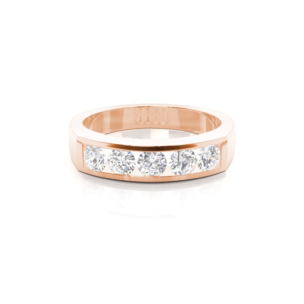 Channel Setting Plain Five Stone Ring