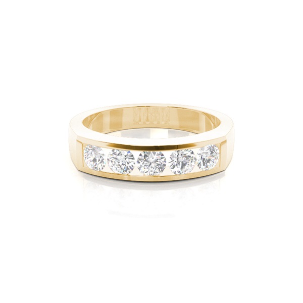 Channel Setting Plain Five Stone Ring