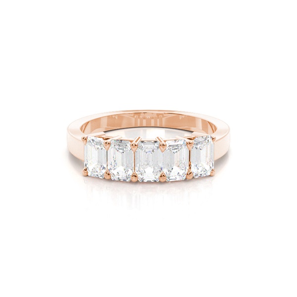 4 Prong Setting Plain Five Stone Ring