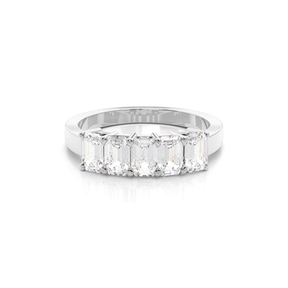 4 Prong Setting Plain Five Stone Ring