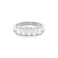 4 Prong Setting Plain Five Stone Ring