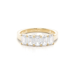 4 Prong Setting Plain Five Stone Ring