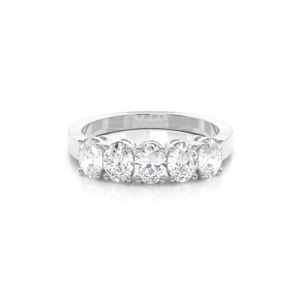 4 Prong Setting Plain Five Stone Ring