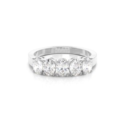 4 Prong Setting Plain Five Stone Ring