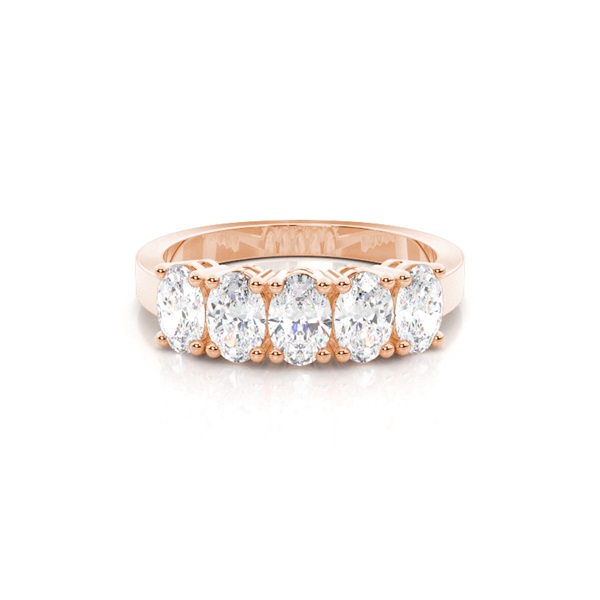 4 Prong Setting Plain Five Stone Ring