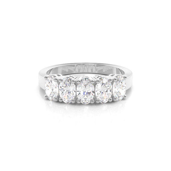 4 Prong Setting Plain Five Stone Ring