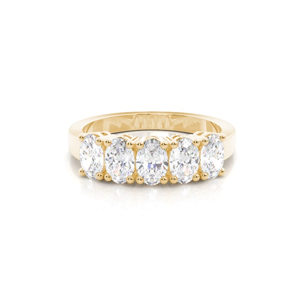 4 Prong Setting Plain Five Stone Ring