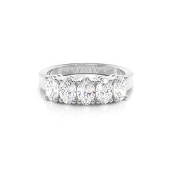 4 Prong Setting Plain Five Stone Ring